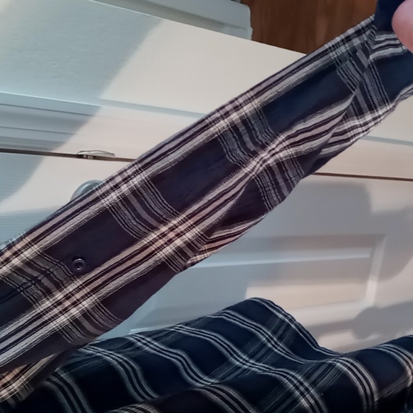 Anthropologie En Crème Fringed Open Cardigan Long Roll Tab Sleeve Med Navy/Cream - Picture 4 of 11